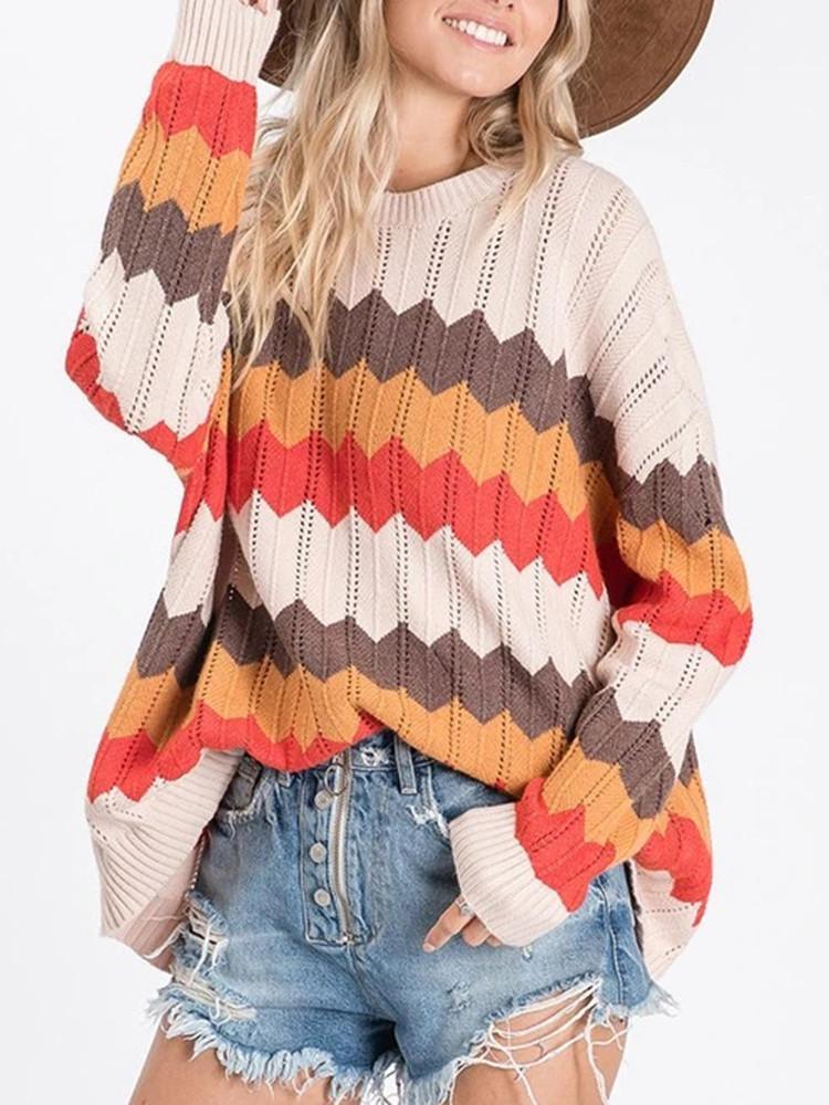 Pull à Rayures Couleur Zigzag