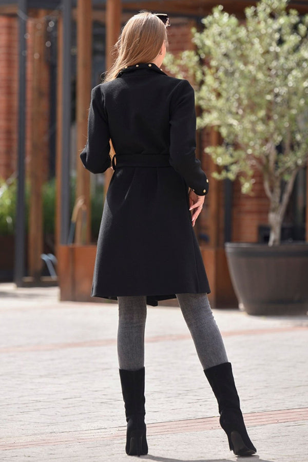 Rocky Mountain Studded Pocket Belted Midi Coat