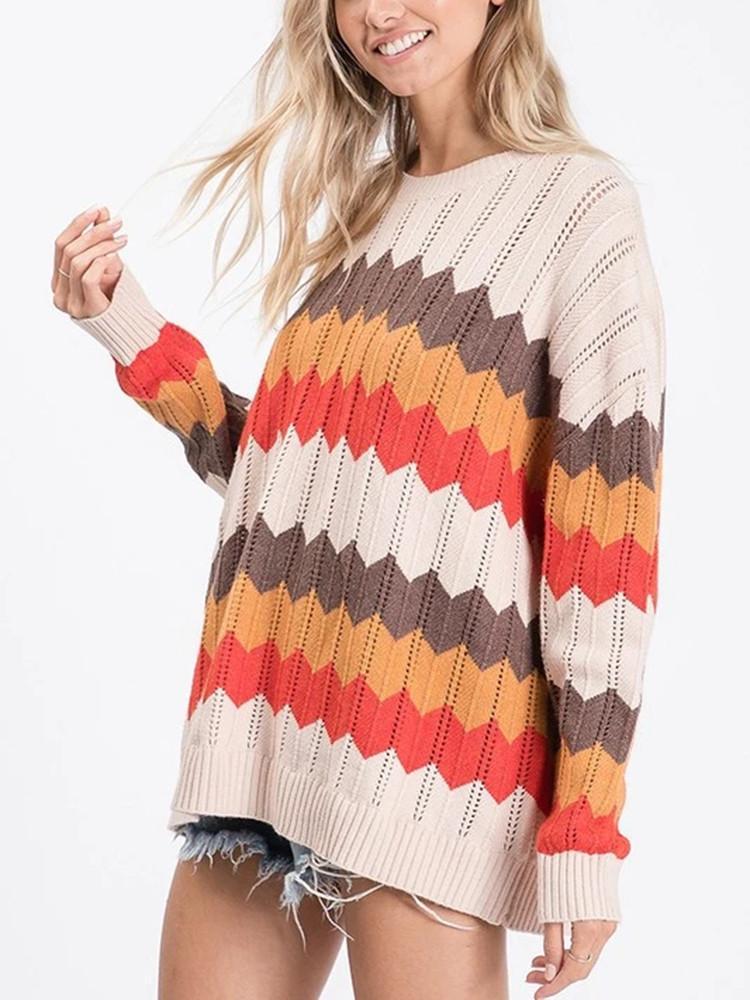 Pull à Rayures Couleur Zigzag