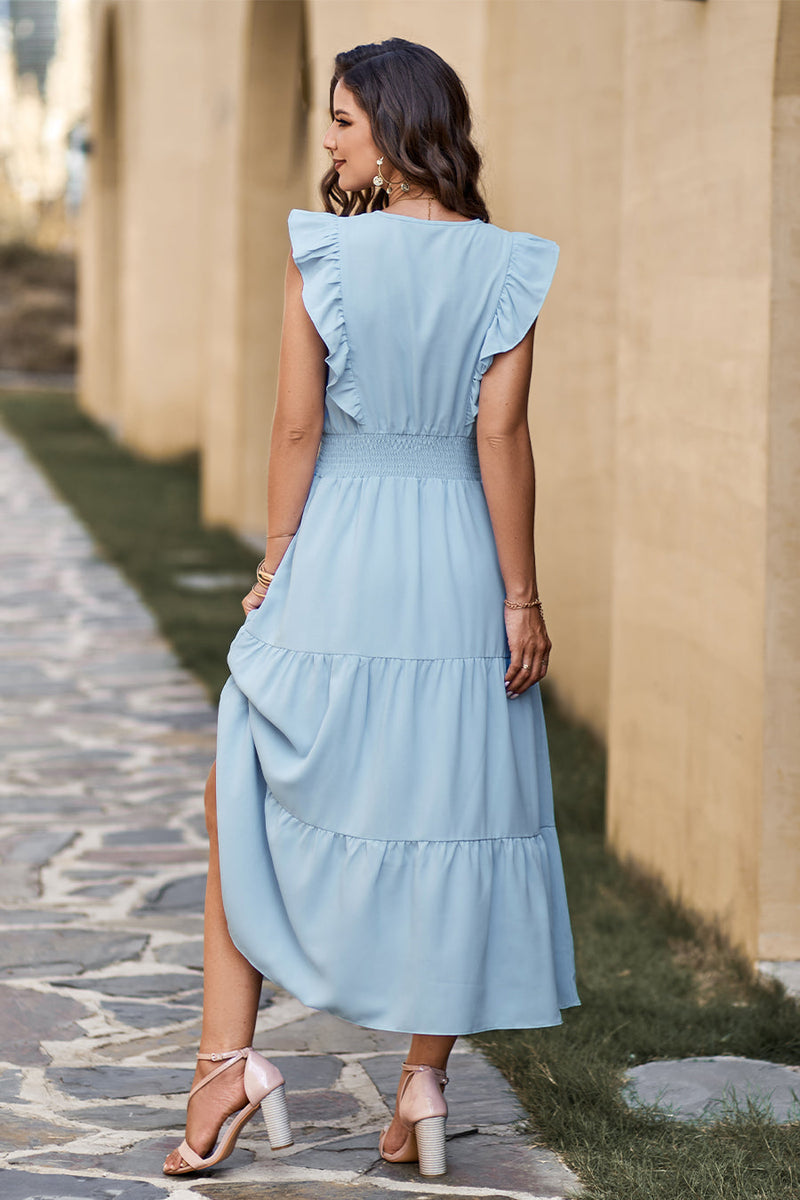 Sleeveless Tunic Tiered Flowy Midi Dress