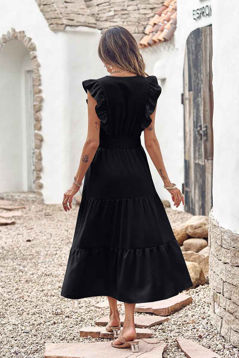 Sleeveless Tunic Tiered Flowy Midi Dress