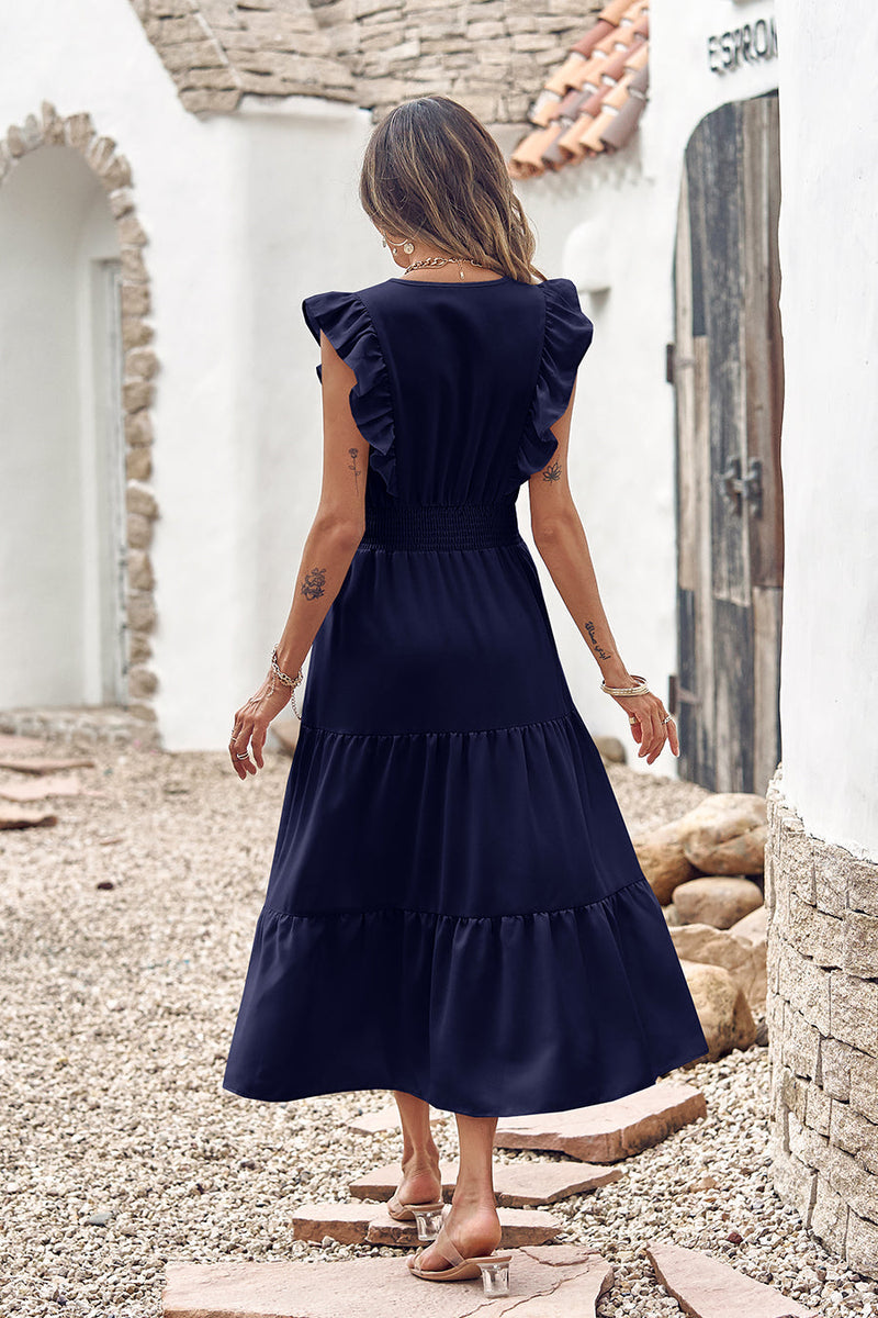 Sleeveless Tunic Tiered Flowy Midi Dress