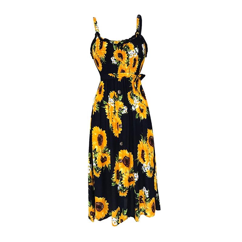 Robe Midi Floral Bretelles Spaghetti Noué Côté Bohème