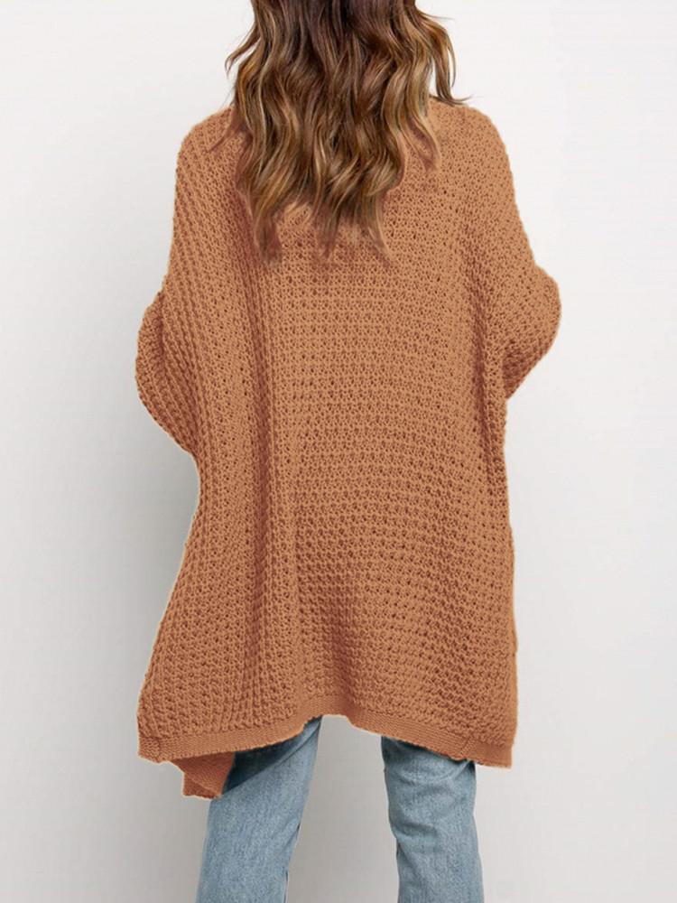 Cardigan Ample Couleur Poche Unie