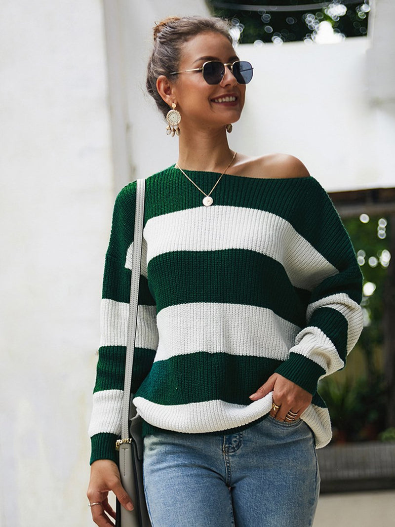 Automne 2019 Pull en maille rayée lâche