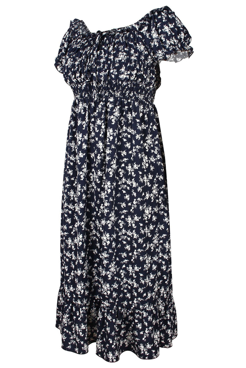 Robe Midi Floral Épaules Dénudées