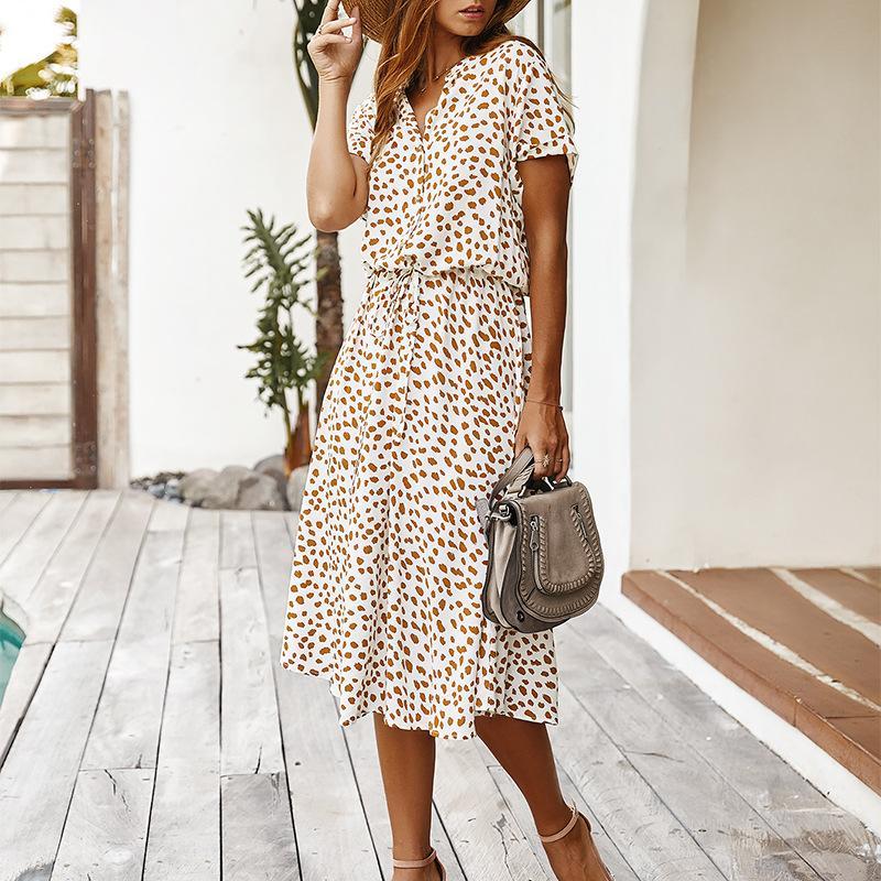 Robe Midi Floral Léopard