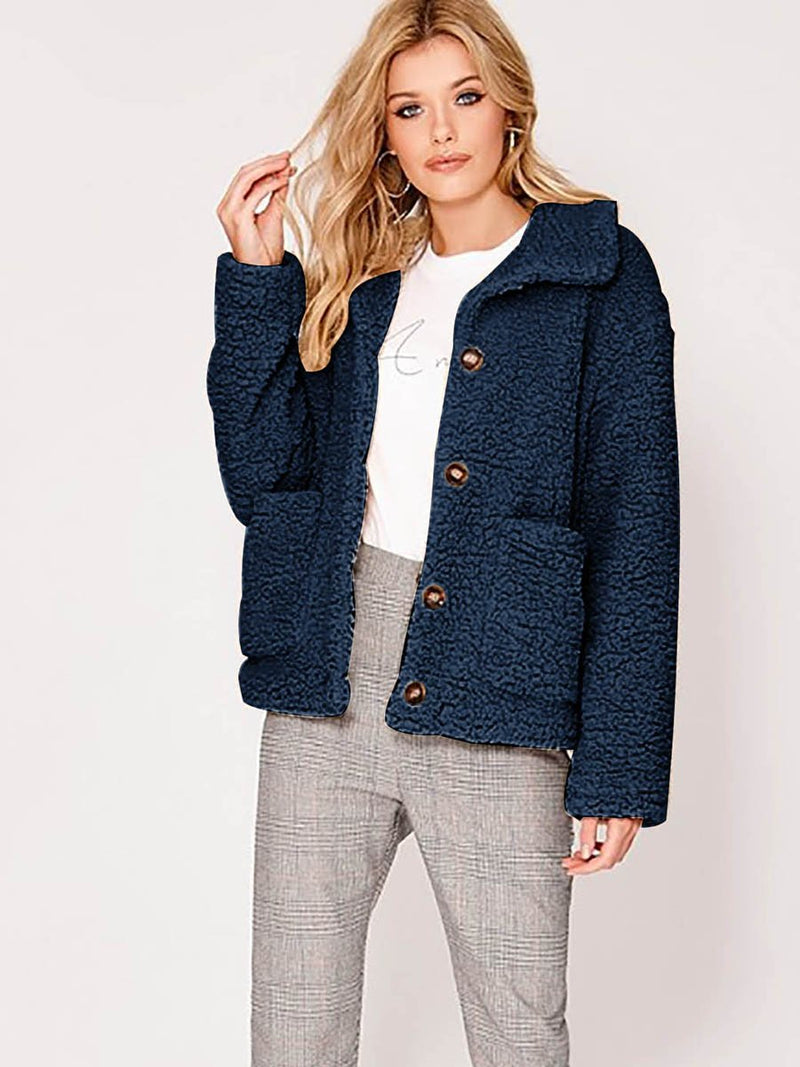 Manteau en Fausse Furrure Boutons