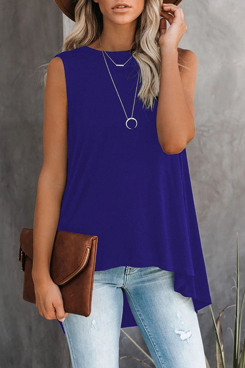 Fashion Simplicity Solid O Neck Tops(5 Colors)