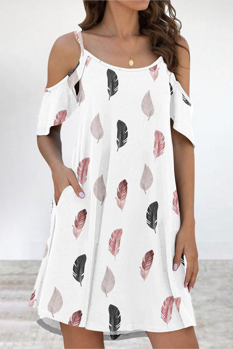 Elegant Print Flounce O Neck Dresses(11 Colors)