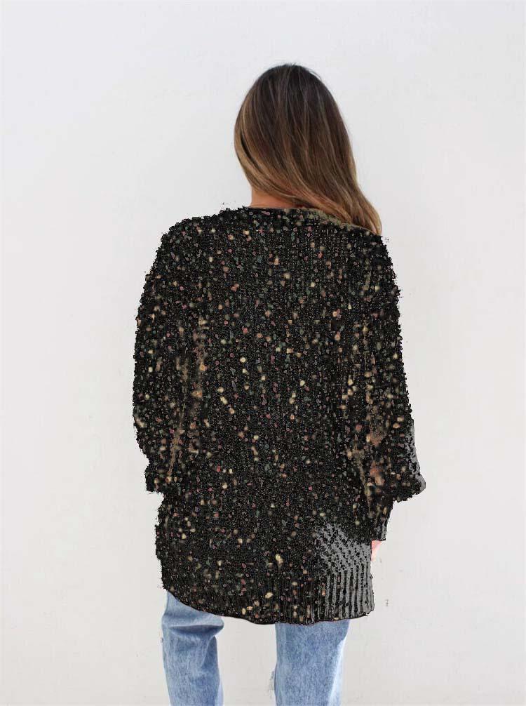 Pull Cardigan en Tricot Haut Ouvert