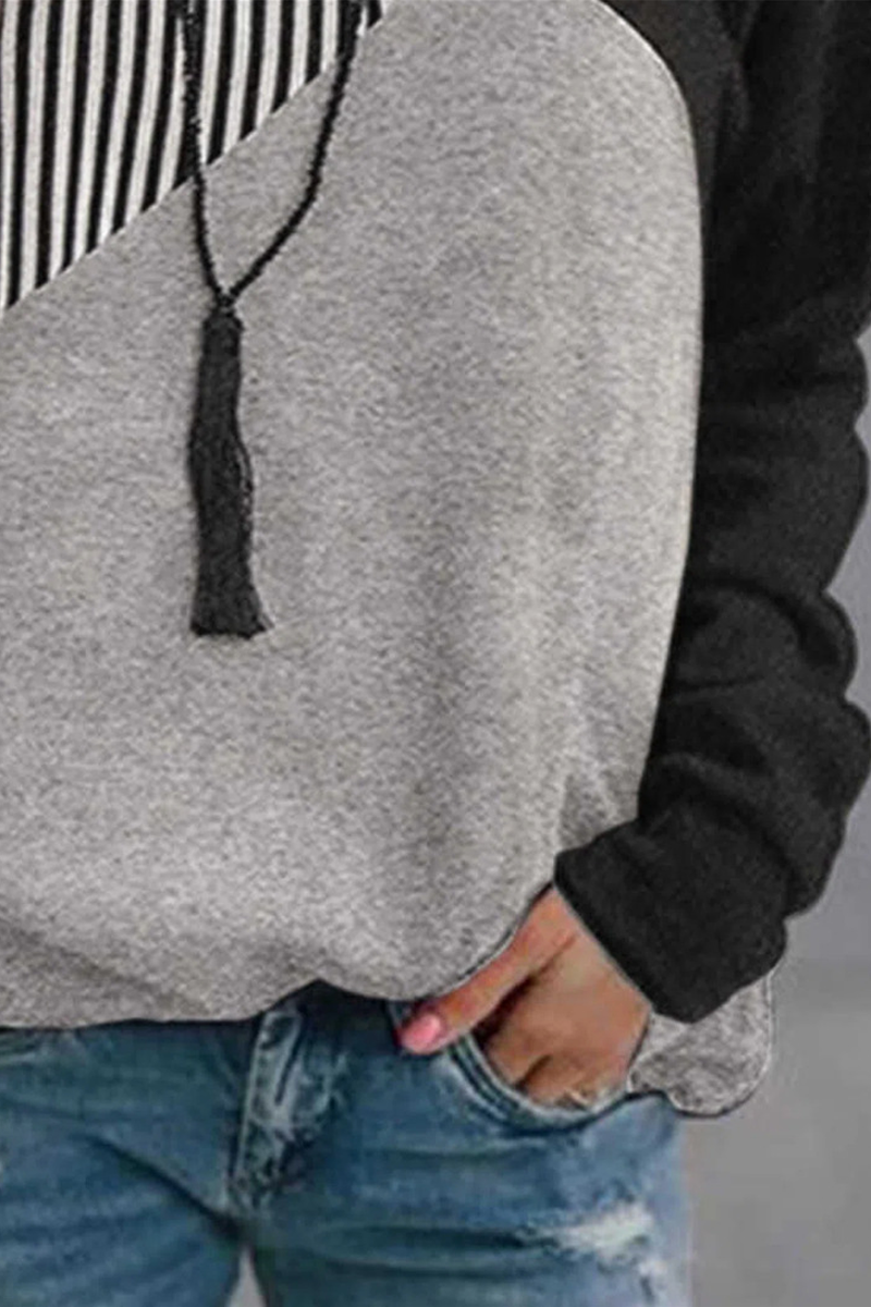 Simple Style Striped Patchwork Sweatshirts