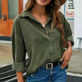 Casual Button Down Bend Down Collar Shirt Top