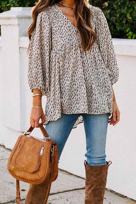 Top Floral Amples Simple en Col V