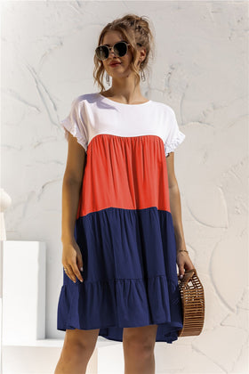 Robe Midi Manches Courtes et Col Rond