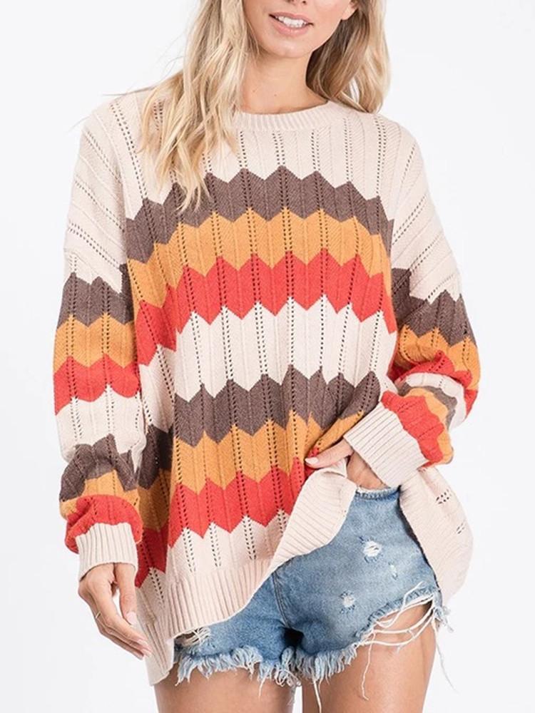 Pull à Rayures Couleur Zigzag