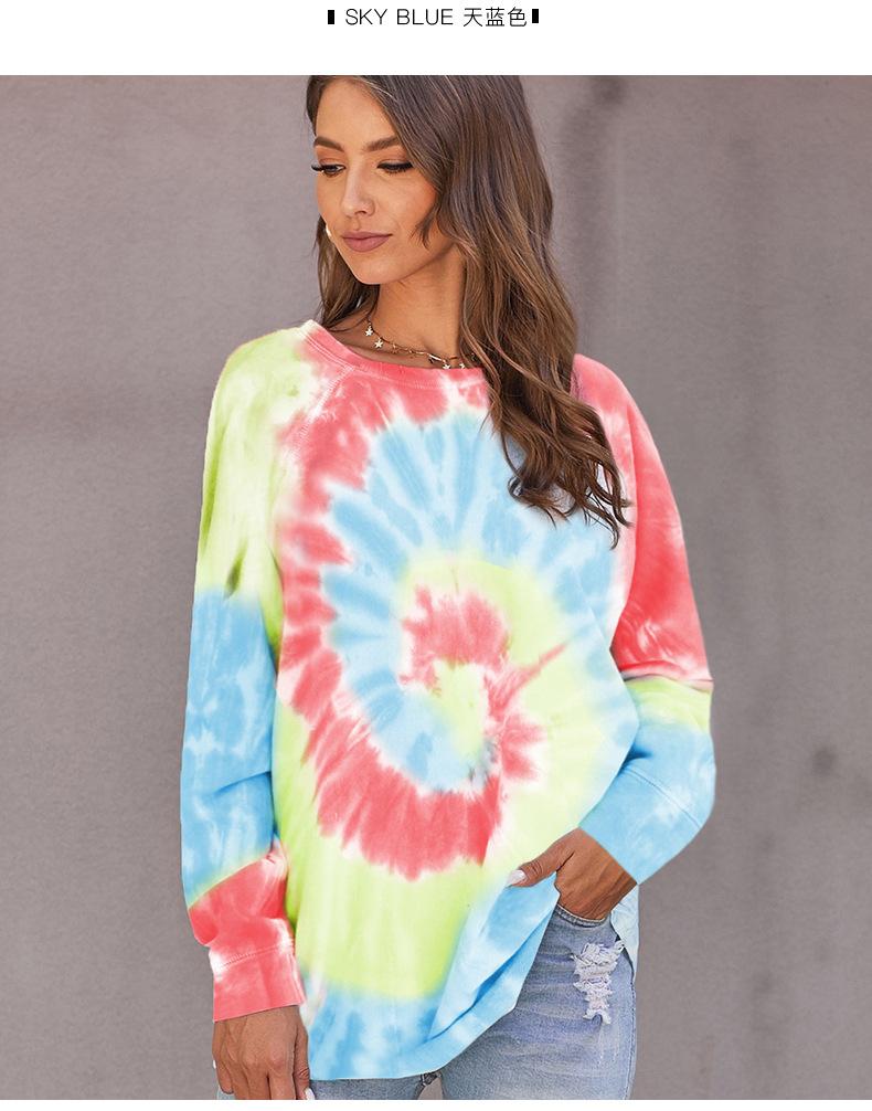 Tie Dye Tops Manches Longues Femmes