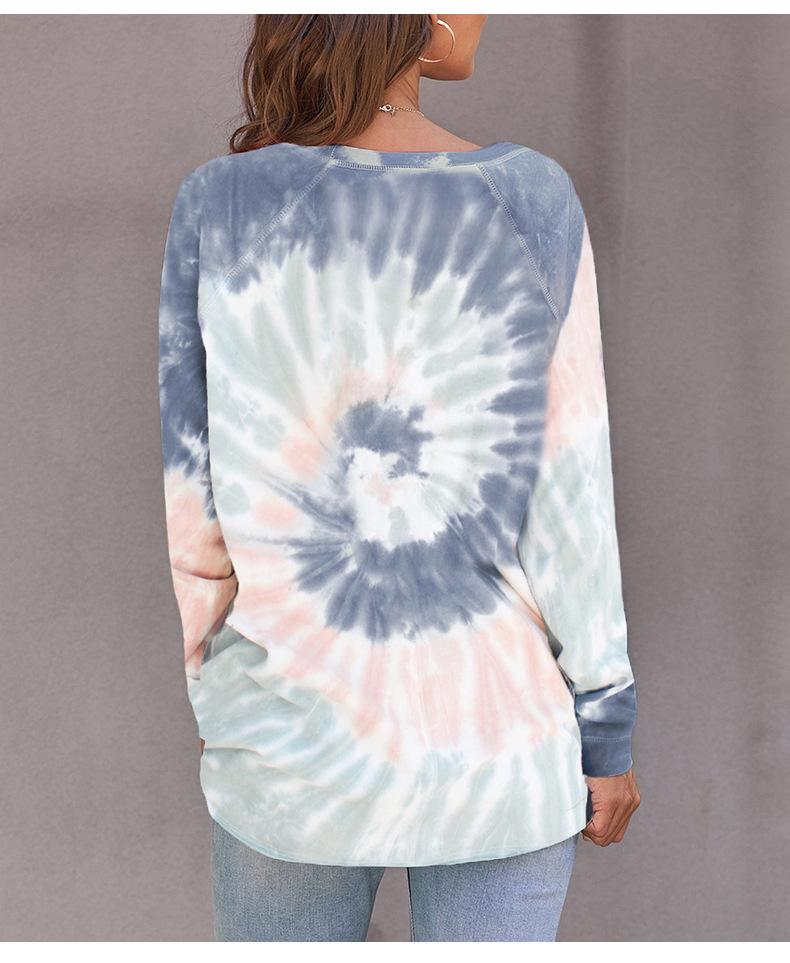 Tie Dye Tops Manches Longues Femmes