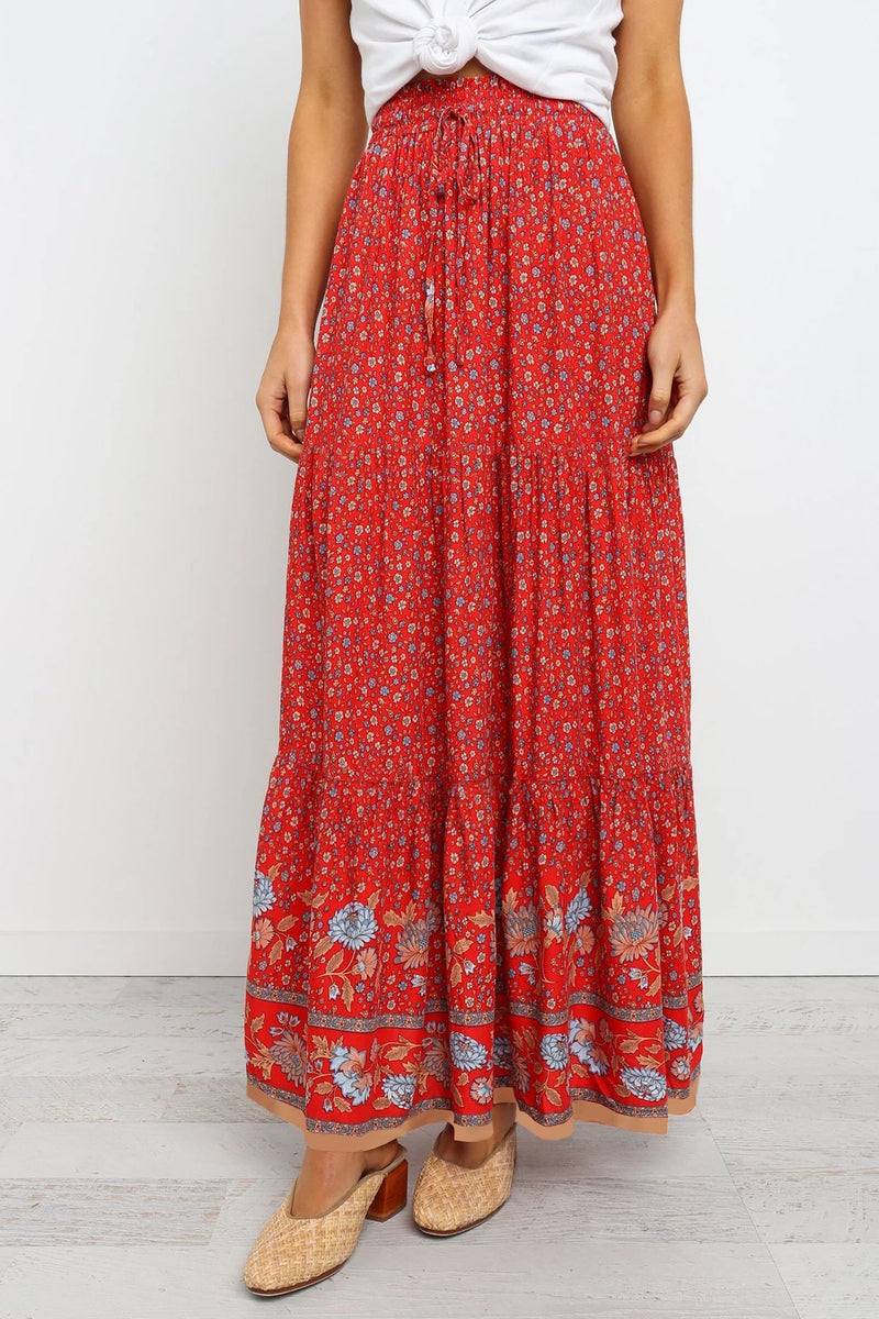 Jupe Longue Décontractée Floral Boho