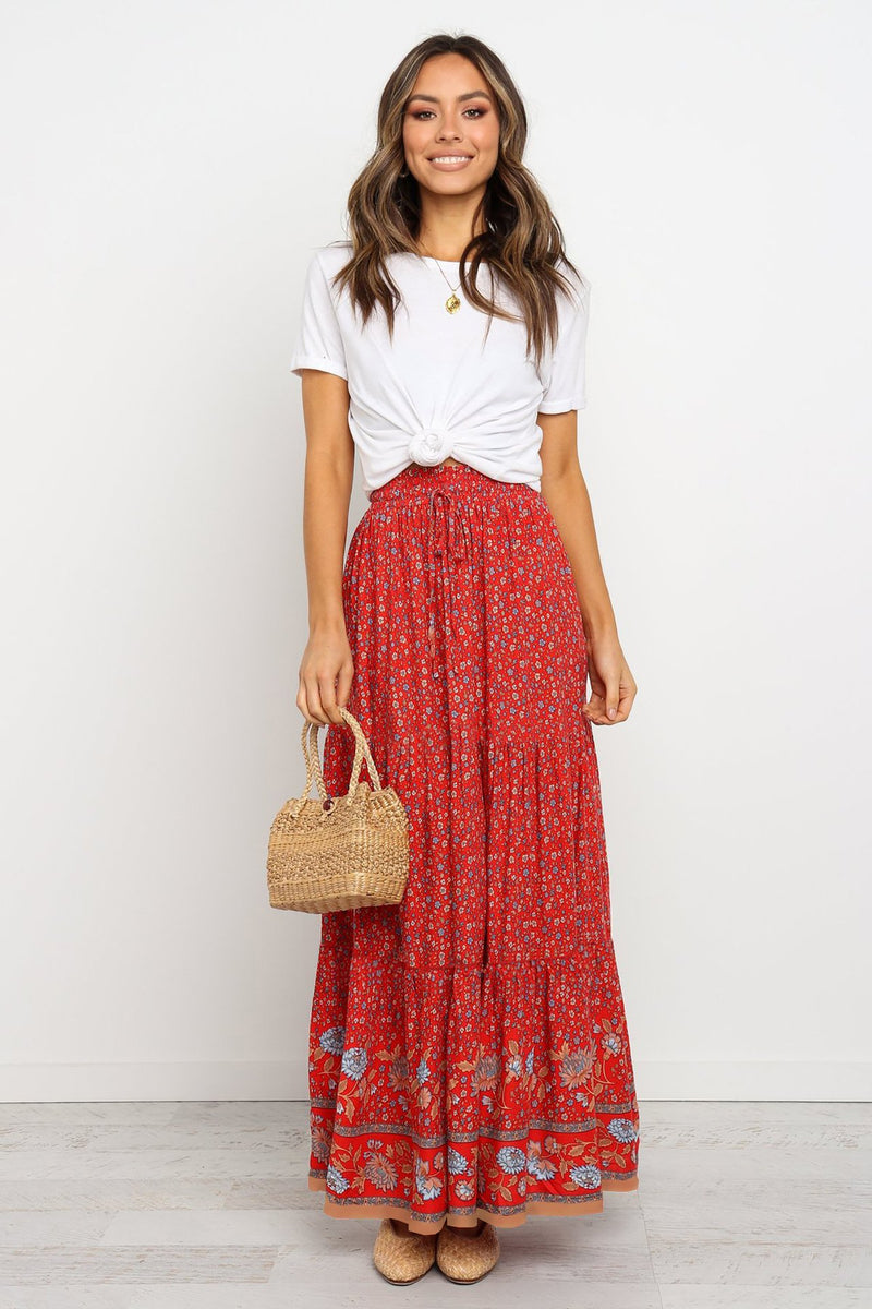 Jupe Longue Décontractée Floral Boho