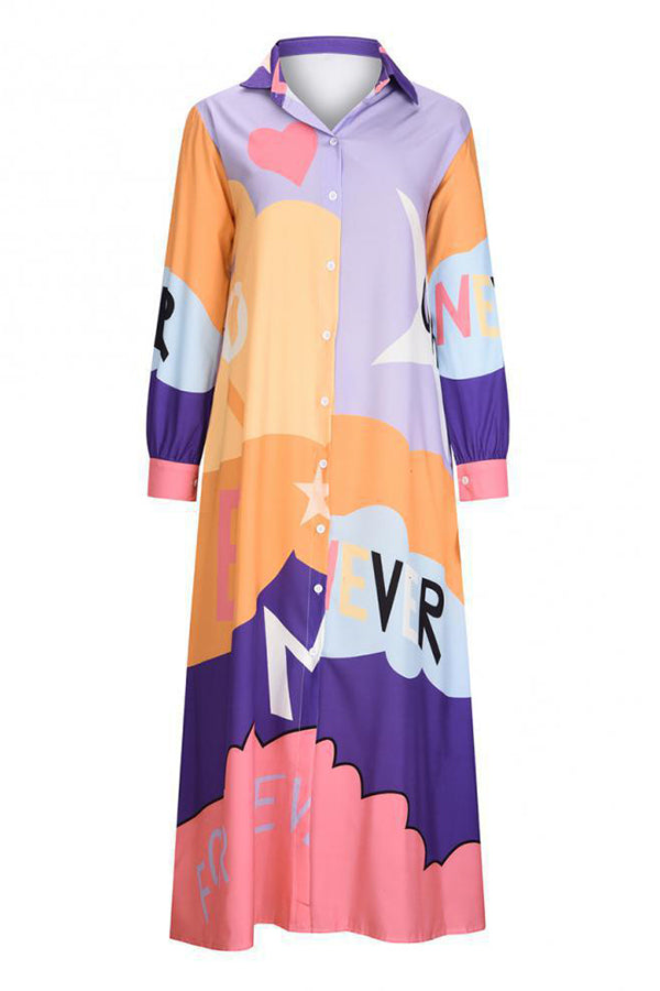 Nash Fashion Fun Print Loose Shirt Dress