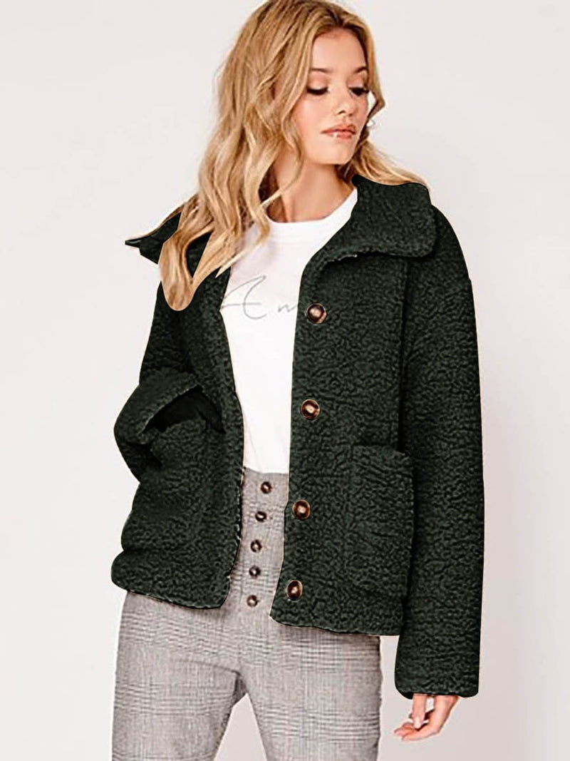 Manteau en Fausse Furrure Boutons