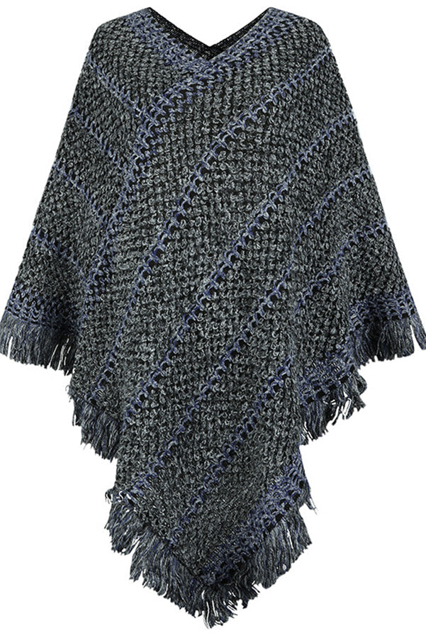 Everything and More Crochet Patterned Knit Poncho