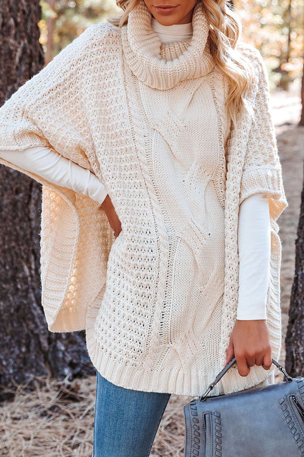 Novakiki Beside The Fire Cable Poncho Sweater