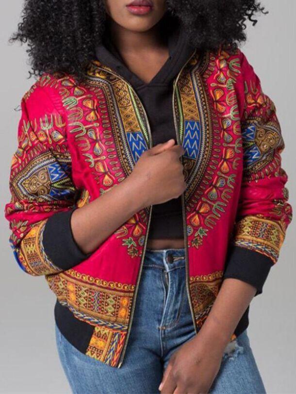 Dashiki Veste à Manches Longues Colorée - CA Mode