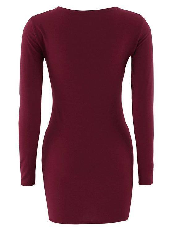 Round Neck Bodycon Mini Dress