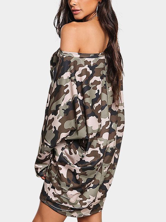 Mini Robe Asymétrique Camouflage - CA Mode