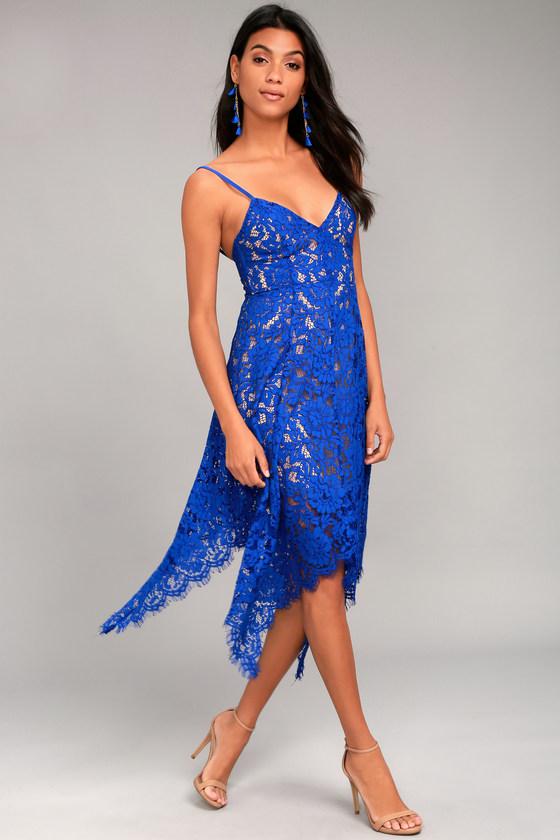 Robe Sexy Bleue à Bretelles