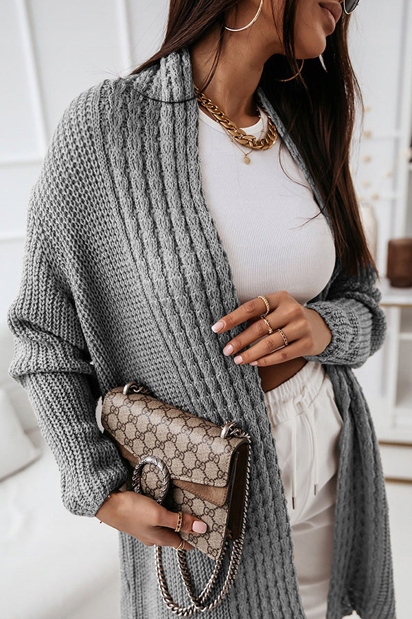 Tired of Waiting Cable Neck Knit Cardigans