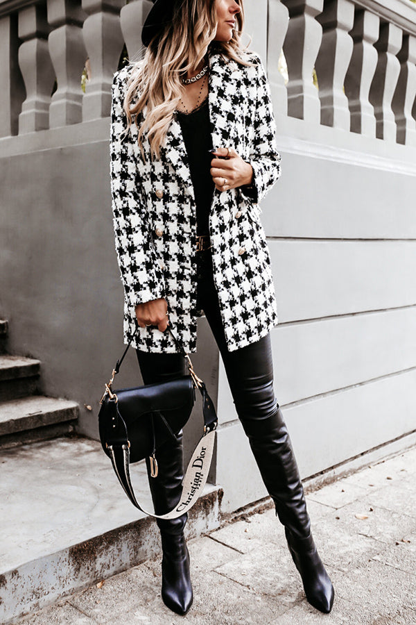 Making Statements Plaid Tweed Blazer