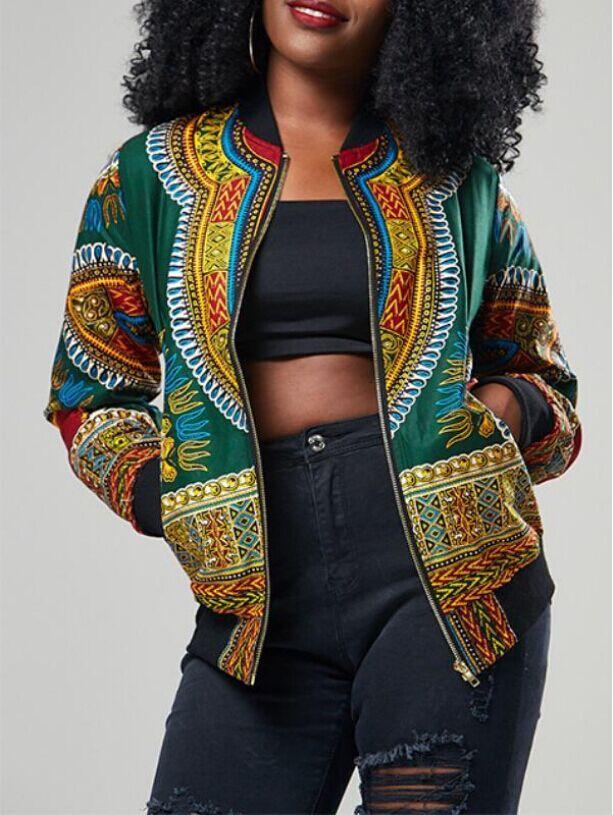 Dashiki Veste à Manches Longues Colorée - CA Mode