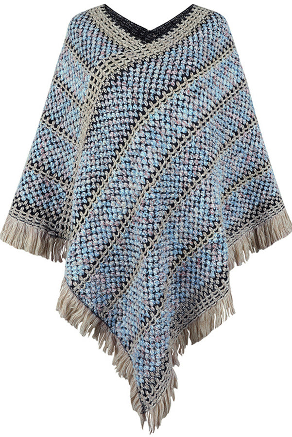 Everything and More Crochet Patterned Knit Poncho