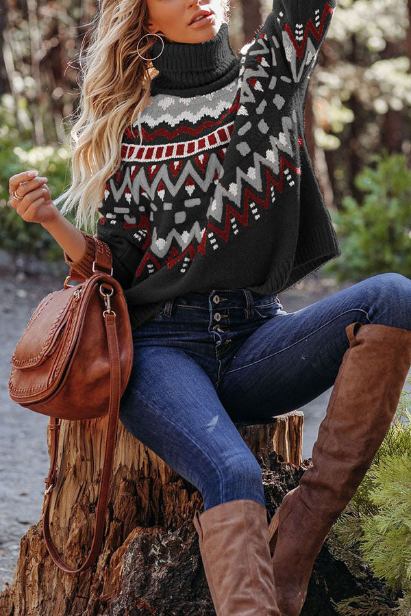 Into The Woods Textured Turtle Neck Sweater