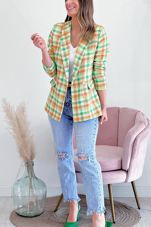 Sunrise In Your Eyes Multi Plaid Blazer