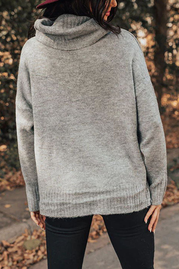 Plush Comfort Solid Color Turtleneck Sweater