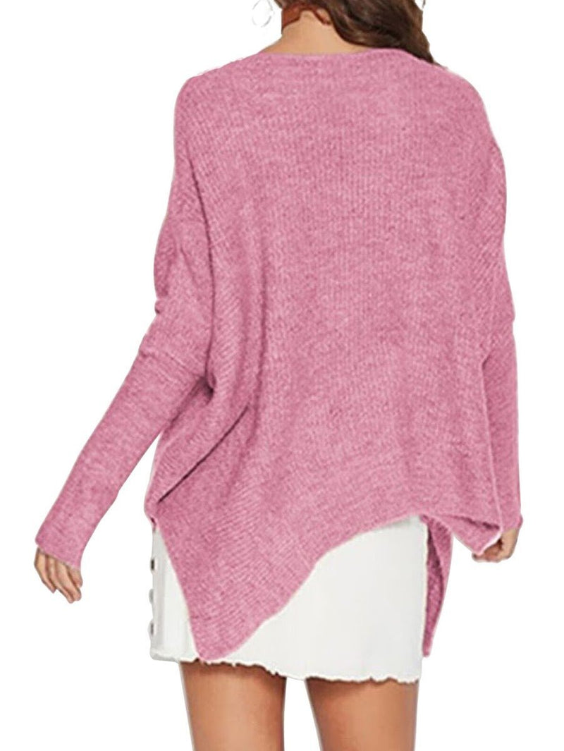 Pullover Ourlet Irréguilier Casual Loose