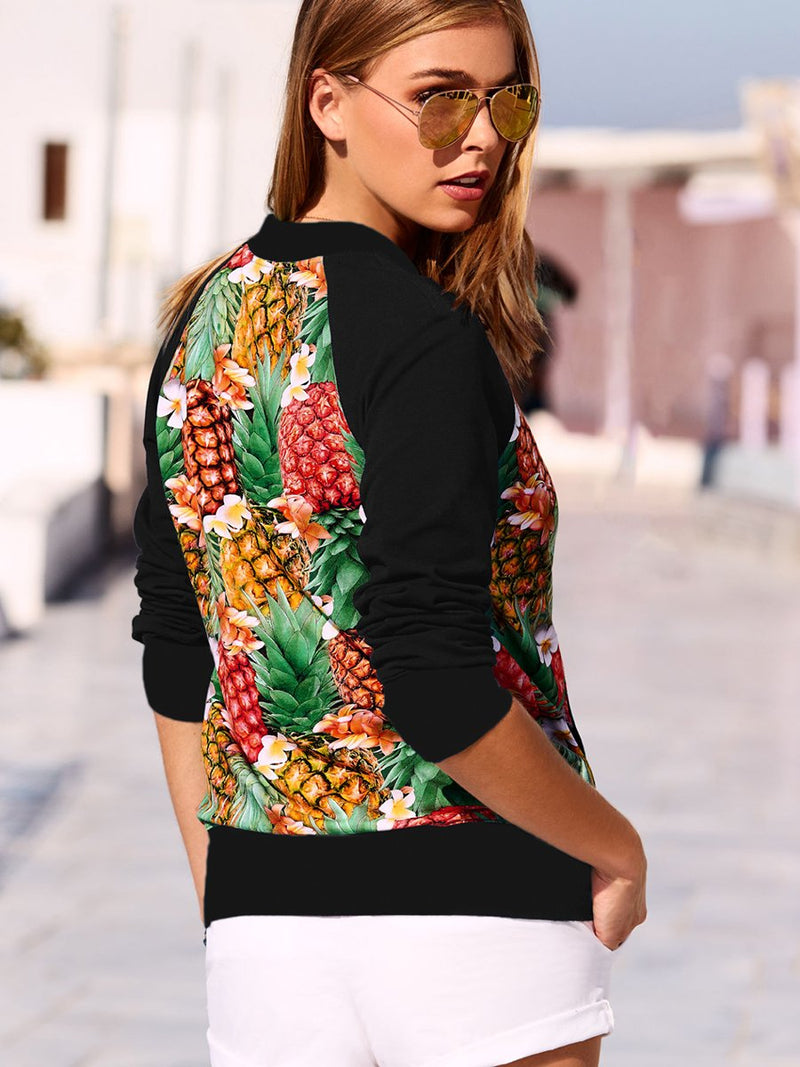 Blouson à Manches Lo,gues et Imprimé Floral - CA Mode