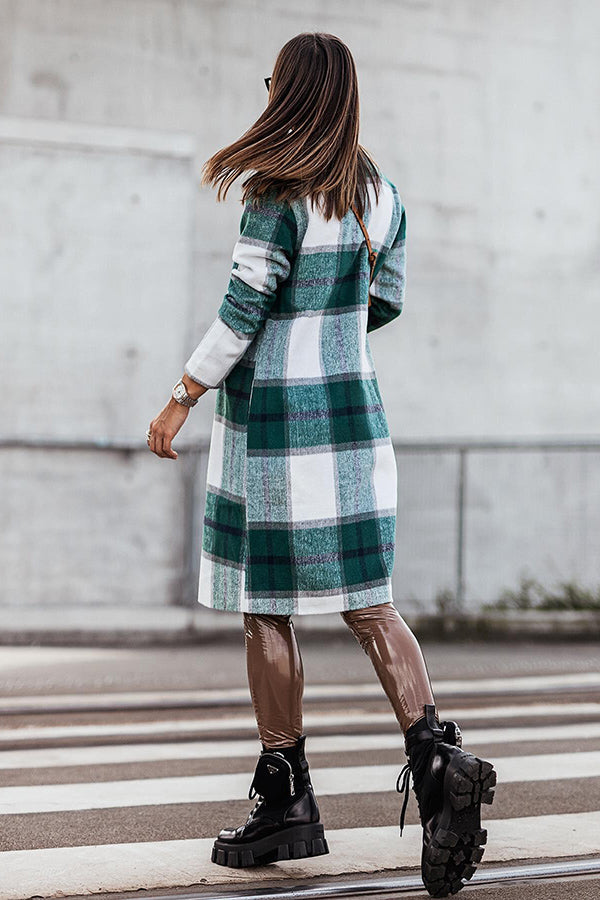 Own The World Plaid Midi Coat