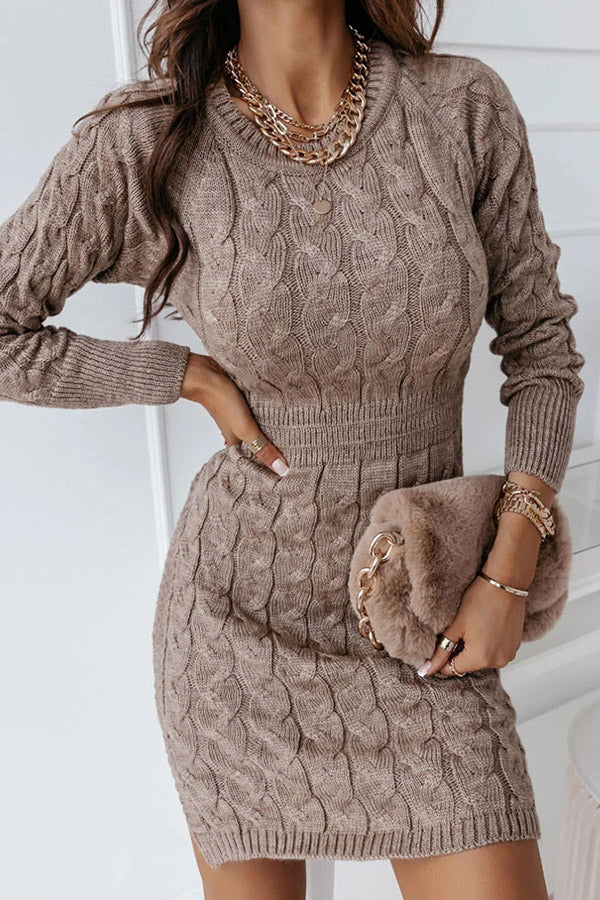 Mountain Lover Cable Knit Sweater Dress