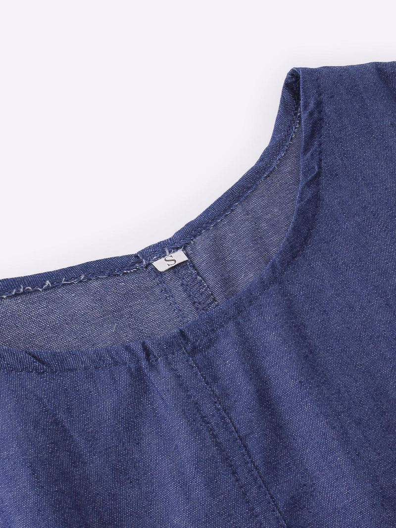 Robe Décontractée en Denim avec Ceinture