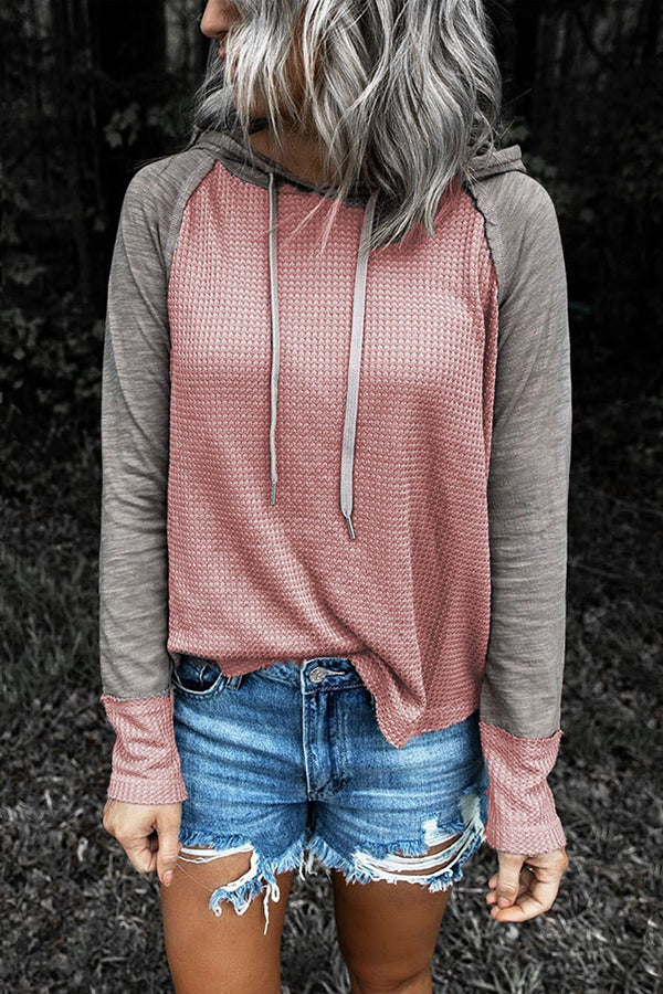 Scout Color Block Waffle Loose Hoodie