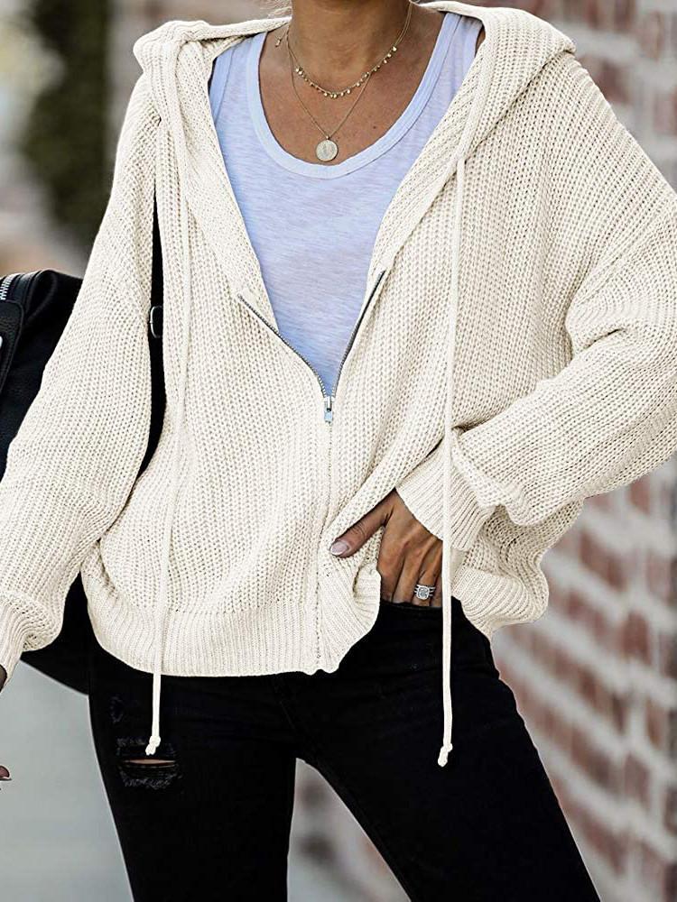 Cardigan Sweat Capuche zippé Manches Longues