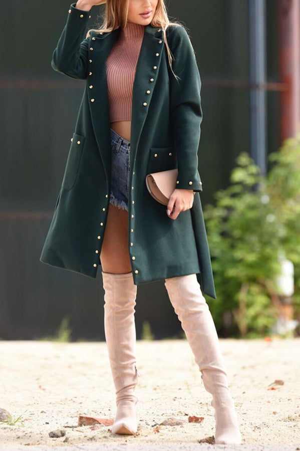 Rocky Mountain Studded Pocket Belted Midi Coat