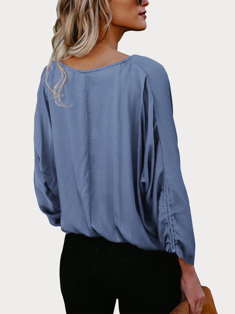 Chemise Type Lâche En Coton Bleu - CA Mode