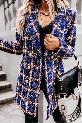 Making Statements Plaid Tweed Blazer