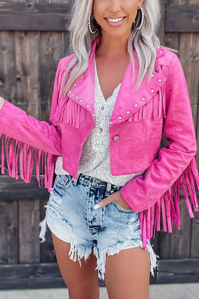 Here for A Good Time Fringe Suede Jacket